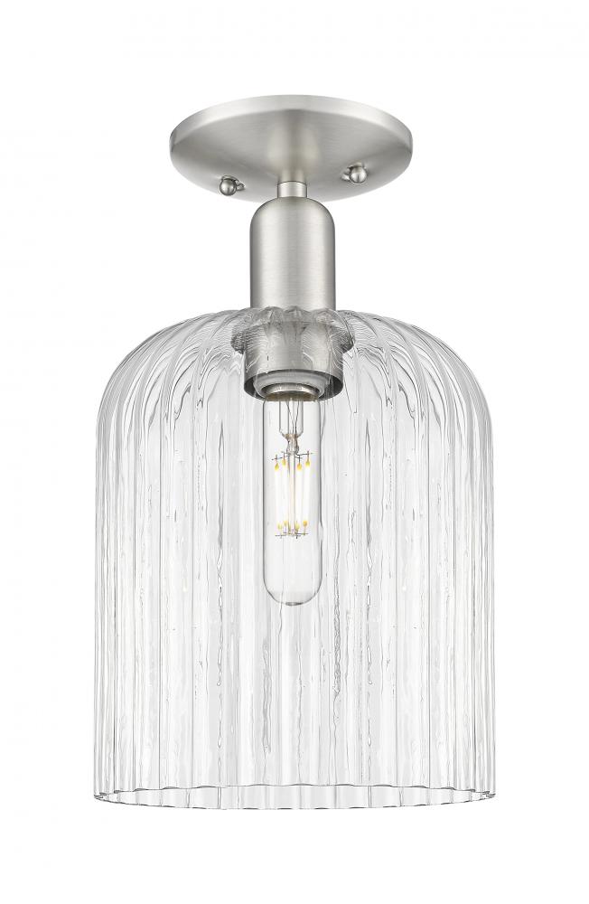 Bridal Veil - 1 Light - 8 inch - Brushed Satin Nickel - Semi-Flush Mount