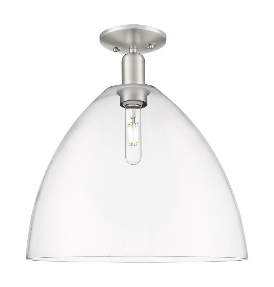 Bristol - 1 Light - 16 inch - Brushed Satin Nickel - Semi-Flush Mount