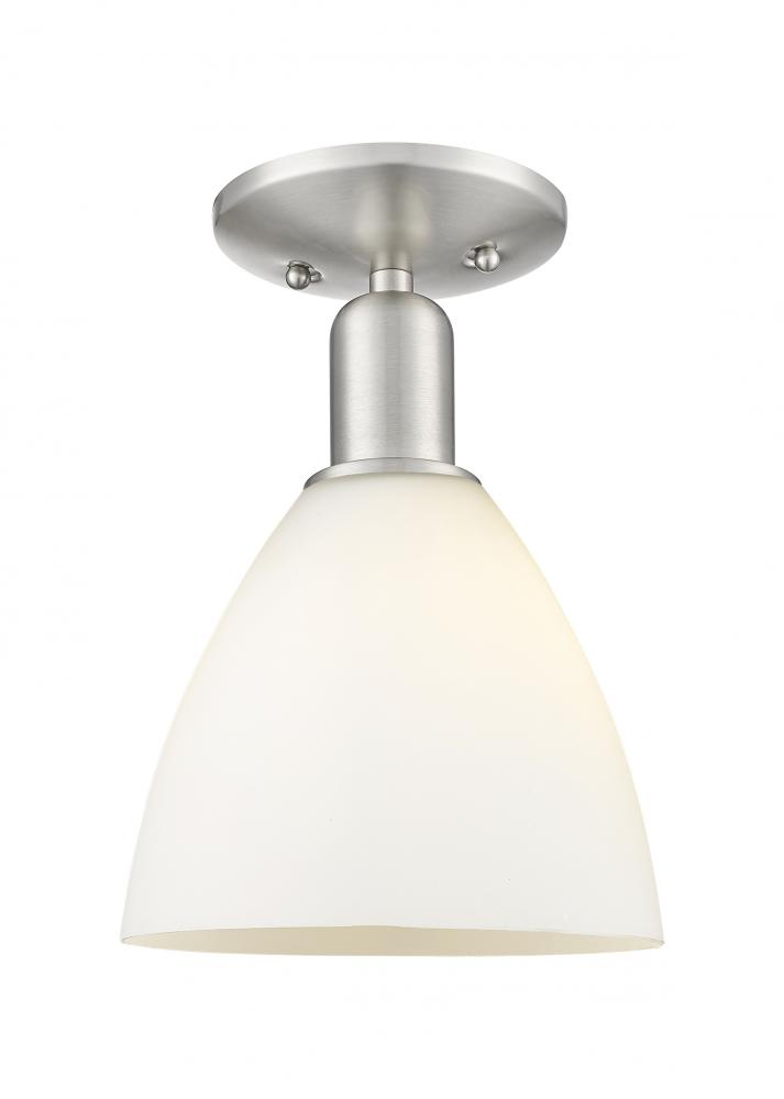 Bristol - 1 Light - 8 inch - Brushed Satin Nickel - Semi-Flush Mount