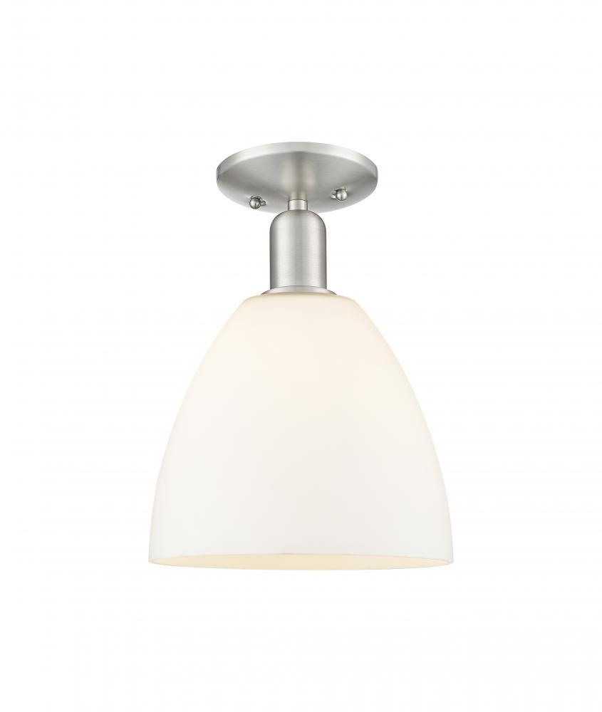 Bristol - 1 Light - 9 inch - Brushed Satin Nickel - Semi-Flush Mount