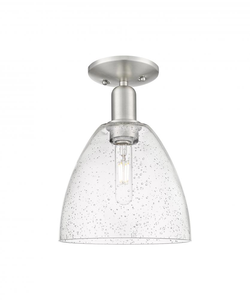 Bristol - 1 Light - 9 inch - Brushed Satin Nickel - Semi-Flush Mount
