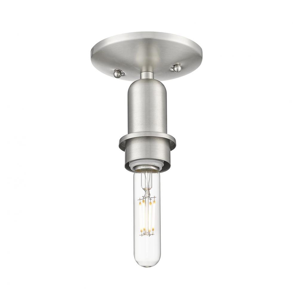 Arcadia - 1 Light - 5 inch - Brushed Satin Nickel - Semi-Flush Mount