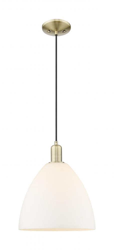 Bristol - 1 Light - 12 inch - Antique Brass - Cord hung - Mini Pendant