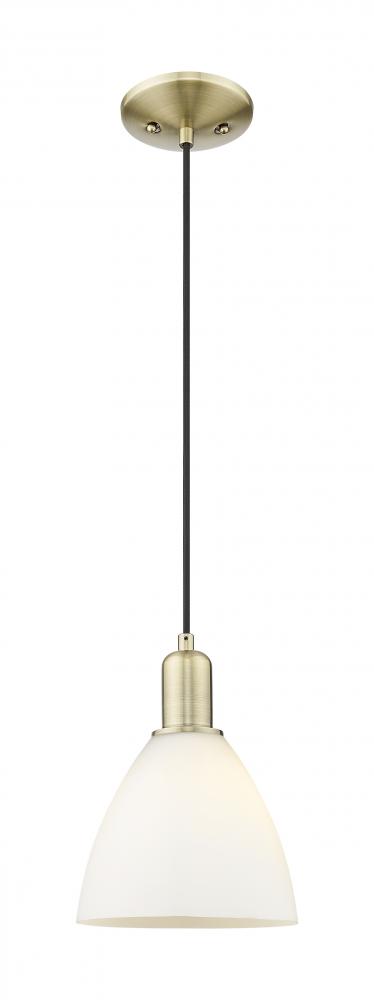 Bristol - 1 Light - 8 inch - Antique Brass - Cord hung - Mini Pendant