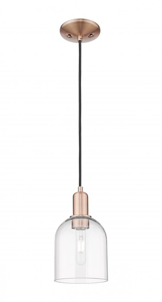 Bella - 1 Light - 6 inch - Antique Copper - Cord hung - Mini Pendant