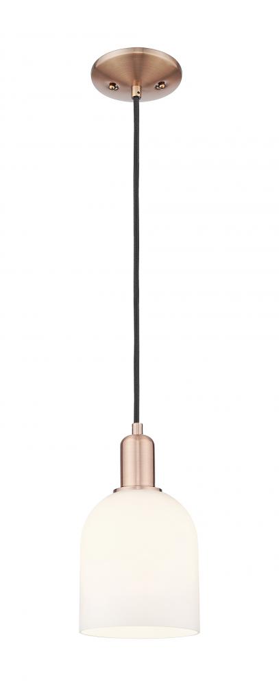 Bella - 1 Light - 6 inch - Antique Copper - Cord hung - Mini Pendant