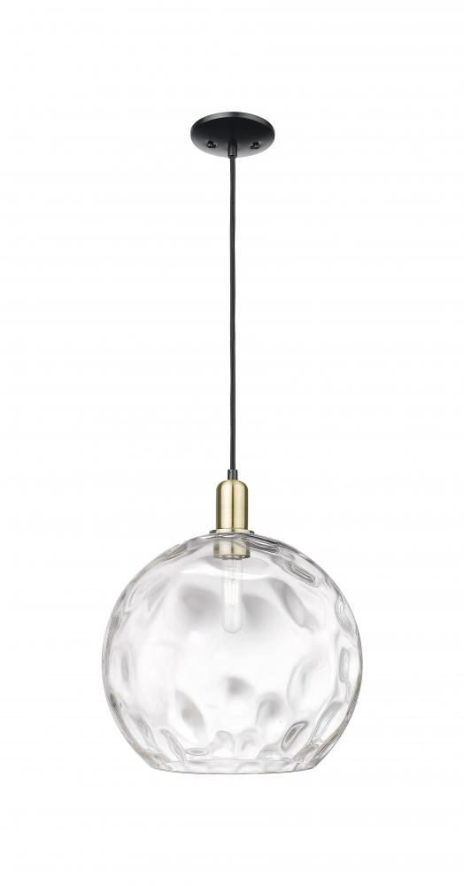 Athens Water Glass - 1 Light - 13 inch - Black Antique Brass - Cord hung - Mini Pendant