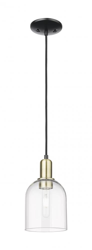 Bella - 1 Light - 6 inch - Black Antique Brass - Cord hung - Mini Pendant