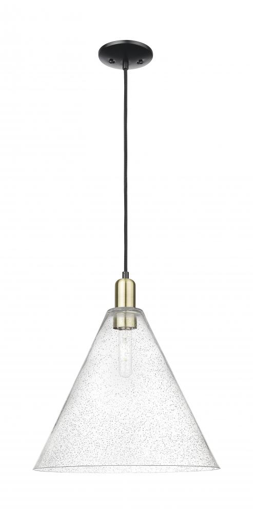 Berkshire Glass - 1 Light - 16 inch - Black Antique Brass - Cord hung - Mini Pendant