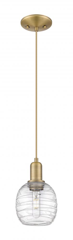Belfast - 1 Light - 6 inch - Brushed Brass - Cord hung - Mini Pendant