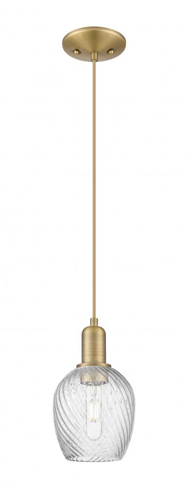 Salina - 1 Light - 6 inch - Brushed Brass - Cord hung - Mini Pendant