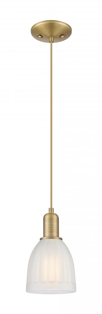 Brookfield - 1 Light - 6 inch - Brushed Brass - Cord hung - Mini Pendant