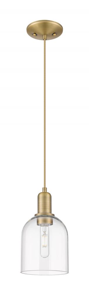 Bella - 1 Light - 6 inch - Brushed Brass - Cord hung - Mini Pendant