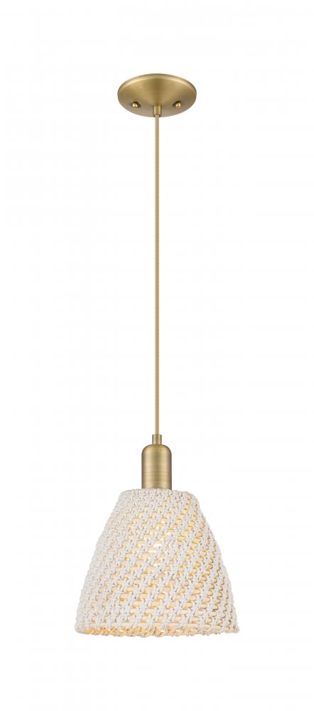 Bristol Natural - 1 Light - 6 inch - Brushed Brass - Cord hung - Mini Pendant
