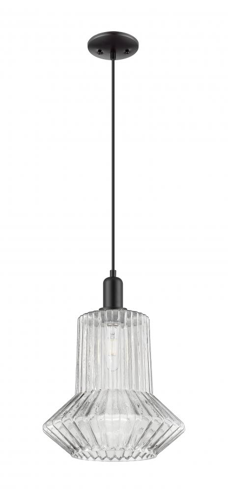 Springwater - 1 Light - 12 inch - Matte Black - Cord hung - Mini Pendant