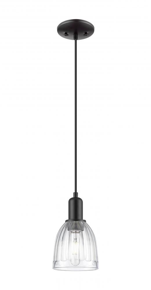 Brookfield - 1 Light - 6 inch - Matte Black - Cord hung - Mini Pendant