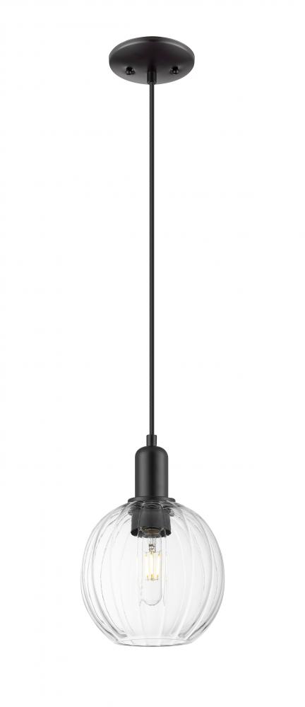 Preston Globe - 1 Light - 6 inch - Matte Black - Cord hung - Mini Pendant