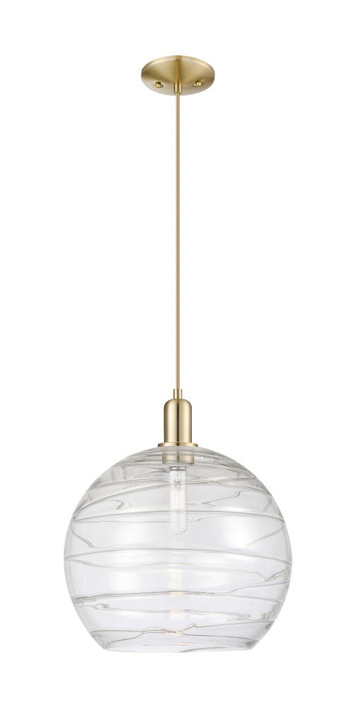 Athens Deco Swirl - 1 Light - 14 inch - Champagne Bronze - Cord hung - Mini Pendant