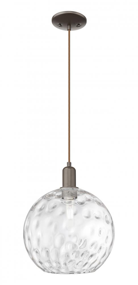 Athens Water Glass - 1 Light - 12 inch - Oil Rubbed Bronze - Cord hung - Mini Pendant