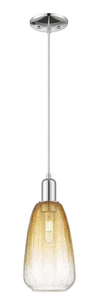 Brookhaven Almond - 1 Light - 6 inch - Polished Chrome - Cord hung - Mini Pendant