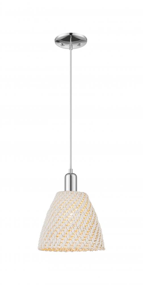 Bristol Natural - 1 Light - 6 inch - Polished Chrome - Cord hung - Mini Pendant