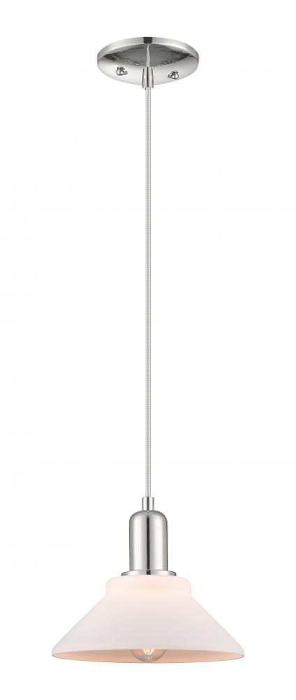Orwell - 1 Light - 8 inch - Polished Nickel - Cord hung - Mini Pendant