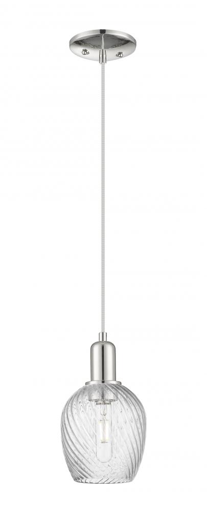 Salina - 1 Light - 6 inch - Polished Nickel - Cord hung - Mini Pendant