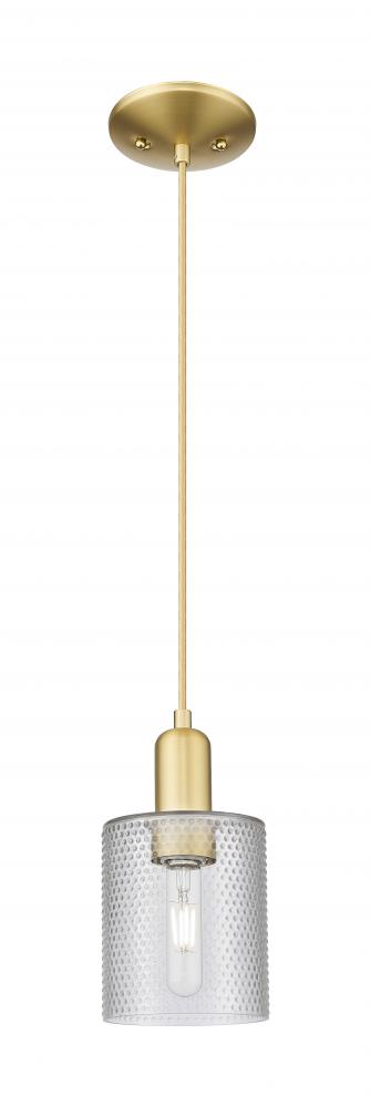 Cobbleskill - 1 Light - 5 inch - Satin Gold - Cord hung - Mini Pendant