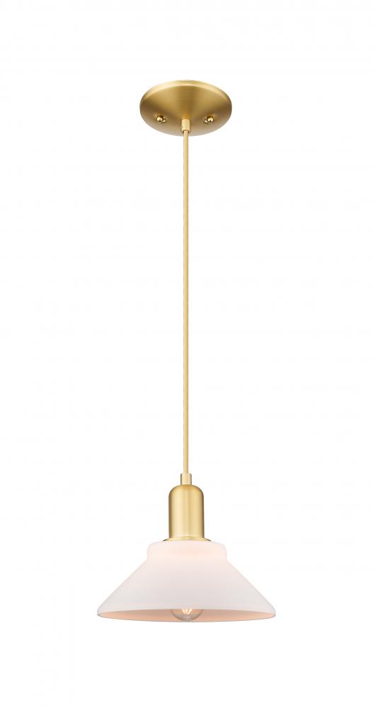 Orwell - 1 Light - 8 inch - Satin Gold - Cord hung - Mini Pendant