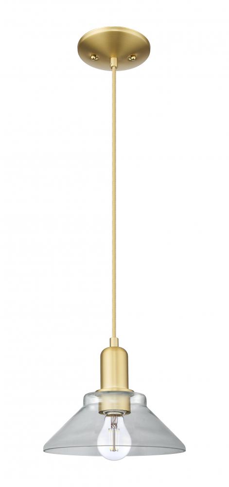 Orwell - 1 Light - 8 inch - Satin Gold - Cord hung - Mini Pendant