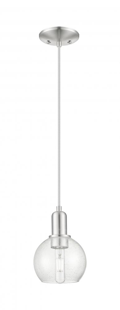 Athens - 1 Light - 6 inch - Brushed Satin Nickel - Cord hung - Mini Pendant