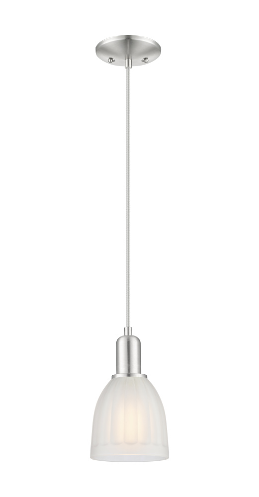 Brookfield - 1 Light - 6 inch - Brushed Satin Nickel - Cord hung - Mini Pendant