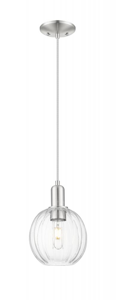 Preston Globe - 1 Light - 6 inch - Brushed Satin Nickel - Cord hung - Mini Pendant