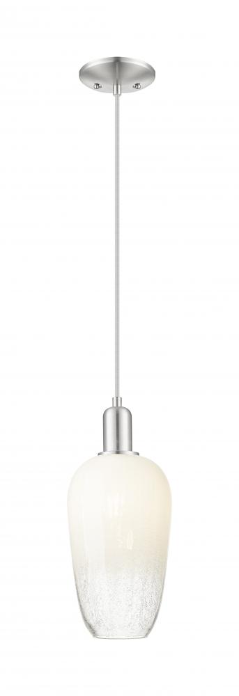 Brookhaven Flute - 1 Light - 6 inch - Brushed Satin Nickel - Cord hung - Mini Pendant