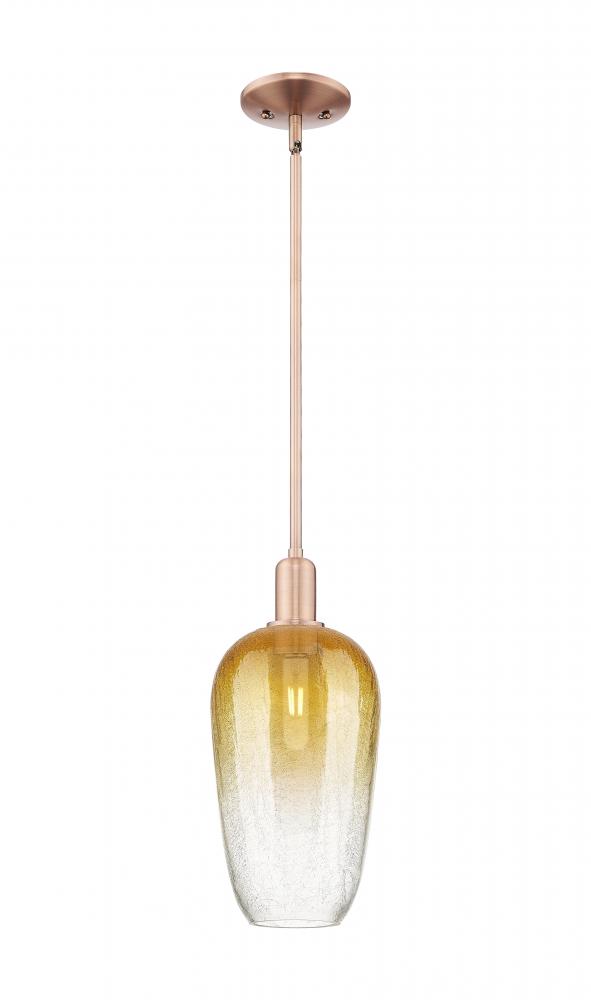 Brookhaven Flute - 1 Light - 6 inch - Antique Copper - Mini Pendant