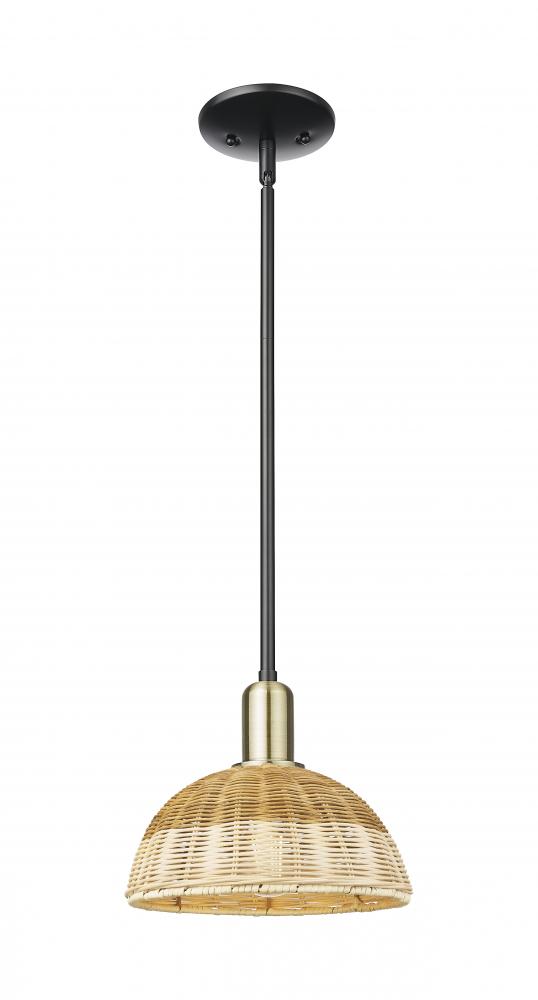 Natural Ballston Dome - 1 Light - 6 inch - Black Antique Brass - Mini Pendant