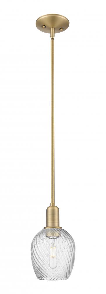Salina - 1 Light - 6 inch - Brushed Brass - Stem hung - Mini Pendant