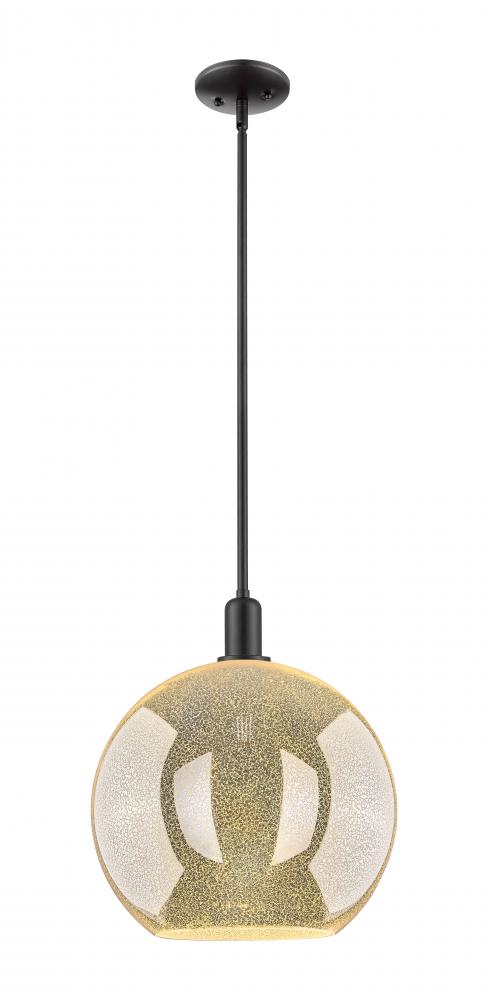 Athens - 1 Light - 12 inch - Matte Black - Stem hung - Mini Pendant