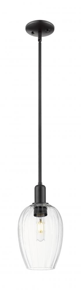 Preston Flute - 1 Light - 6 inch - Matte Black - Mini Pendant