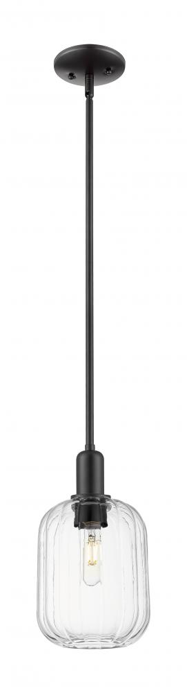 Preston Cylinder - 1 Light - 6 inch - Matte Black - Mini Pendant