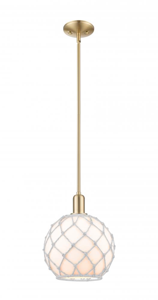 Farmhouse Rope - 1 Light - 10 inch - Champagne Bronze - Stem hung - Mini Pendant