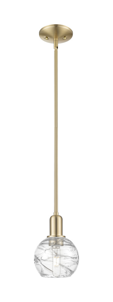 Athens Deco Swirl - 1 Light - 6 inch - Champagne Bronze - Mini Pendant