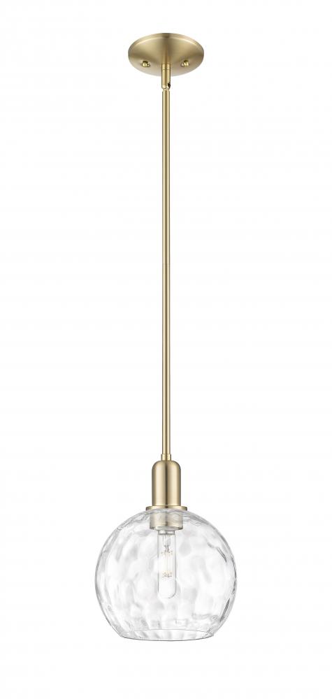 Athens Water Glass - 1 Light - 8 inch - Champagne Bronze - Stem hung - Mini Pendant