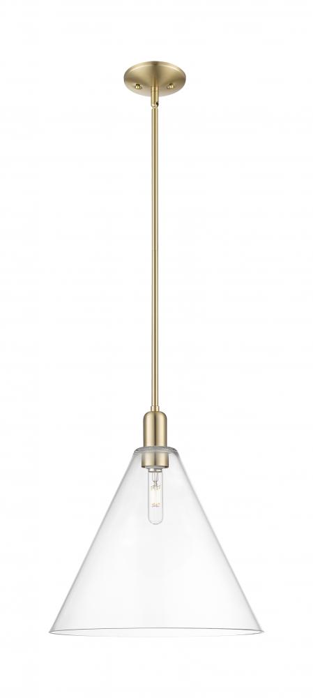 Berkshire Glass - 1 Light - 16 inch - Champagne Bronze - Stem hung - Mini Pendant
