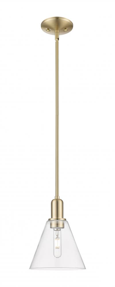 Berkshire Glass - 1 Light - 8 inch - Champagne Bronze - Stem hung - Mini Pendant