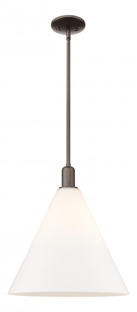 Berkshire Glass - 1 Light - 16 inch - Oil Rubbed Bronze - Stem hung - Mini Pendant