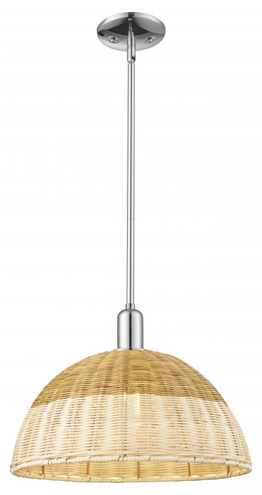 Natural Ballston Dome - 1 Light - 6 inch - Polished Chrome - Mini Pendant