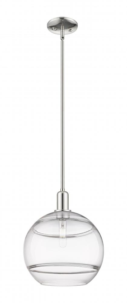 Rochester - 1 Light - 12 inch - Polished Nickel - Stem hung - Mini Pendant