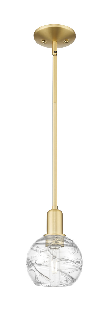 Athens Deco Swirl - 1 Light - 6 inch - Satin Gold - Mini Pendant