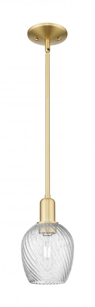 Salina - 1 Light - 6 inch - Satin Gold - Stem hung - Mini Pendant